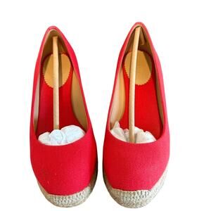 J. Crew Vibrant Red Espadrille Flats